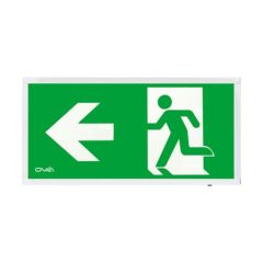 Ovia CALVEX 4W Emergency LED Box Maintained Sign Left Legend - White