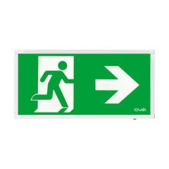 Ovia CALVEX 4W Emergency LED Self-Test Box Maintained Sign Right Legend - White
