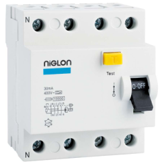 Niglon RCD4-25/30-A 4P 4 Module Type A-Type RCD Incomer RCCB 25A 30mA 10kA 230V