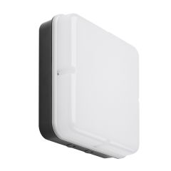 Red Arrow RBS/B Robust Square Empty Body IP65 Bulkhead c/w HLT Diffuser Black