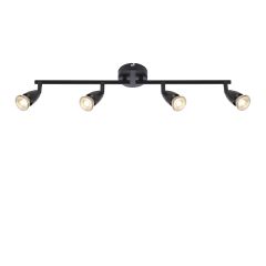 Saxby 101331 Amalfi GU10 4 Light Bar Spotlight Black IP20