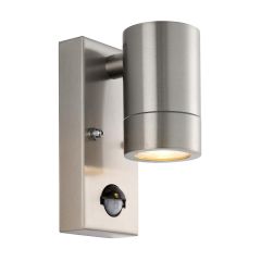 Saxby 101351 Palin GU10 Single Wall Light IP65 PIR Sensor Stainless Steel
