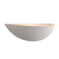 Saxby Mini-Crescent E27 Wall Light Plaster-In IP20 White 398x120x163mm