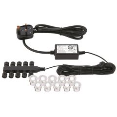 Saxby 13889 Ikon 10x6500K LED Decking Light Kit IP67 30mm Stainless Steel c/w Transformer