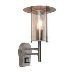 Saxby 4479782 York E27 Wall Lantern IP44 PIR Sensor Stainless Steel