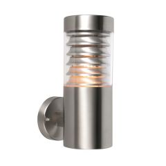 Saxby 49909 Equinox E27 Wall Light IP44 Stainless Steel/Clear PC