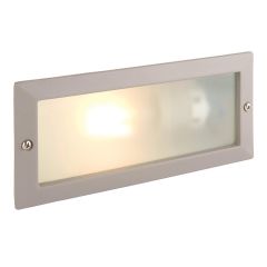 Saxby 52213 Eco E27 Recessed Bricklight Plain IP44 Textured Grey/Frosted