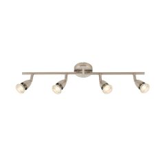 Saxby 60995 Amalfi 4 Light GU10 Bar Spotlight Tilt Satin Nickel Dimm w/o Lamp