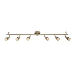 Saxby 61003 Amalfi 6 Light GU10 Bar Spotlight Satin Nickel w/o Lamp