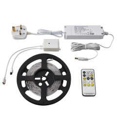 Saxby 73666 Flexline 12V 24W LED Strip 3/4/6K IP20 24W 5m Kit c/w Driver/Remote Control