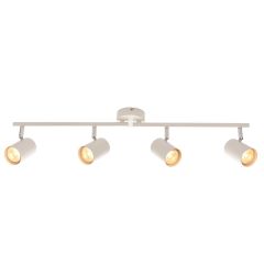 Saxby 73686 Arezzo 4 Light GU10 Bar Spotlight White/Matt Chrome