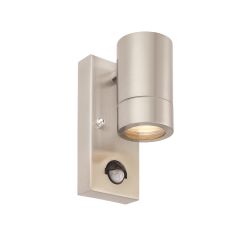 Saxby 75429 Atlantis GU10 Fixed Wall Light IP65 Stainless Steel c/w PIR Sensor