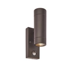 Saxby 75433 Palin GU10 Up/Down Wall Light IP44 Matt Black c/w PIR Sensor