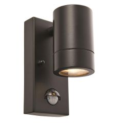 Saxby 75435 Palin GU10 Fixed Wall Light IP44 Matt Black c/w PIR Sensor
