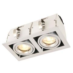 Saxby Garrix GU10 Twin Tilt Downlight 103x205x110mm Silver