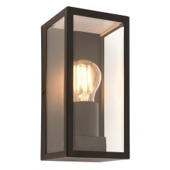 Saxby 78757 Breton E27 Flush Wall Lantern IP44 110x235x115mm Matt Black