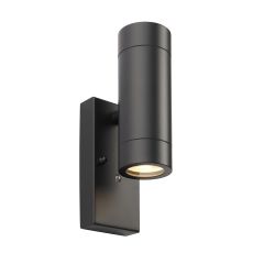Saxby 95555 Palin GU10 Up/Down Wall Light IP44 Photocell Matt Black