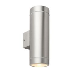 Saxby 98437 PalinXL GU10 Up/Down Wall Light IP44 Brushed Stainless
