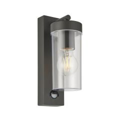 Saxby 99756 Hayden E27 Wall Lantern IP44 Anthracite/Clear PIR Sensor