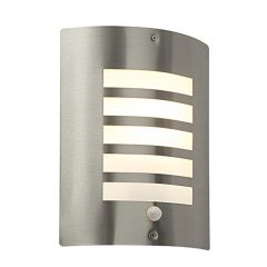 Saxby ST031FPIR Bianco Wall Light E27 GLS c/w PIR IP44 60W 240V Aluminium