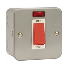 Click Essentials CL201 45A 1 Gang DP Plate Switch With Neon