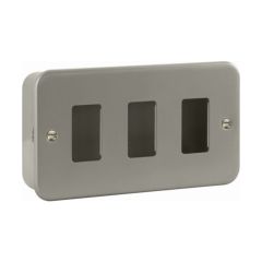 Click Essentials CL20403B 3 Gang GridPro Frontplate & Back Box