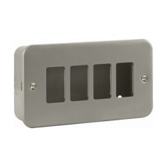 Click Essentials CL20404 4 Gang GridPro Frontplate & Back Box