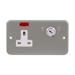Click Essentials CL675B 13A 1 Gang DP Key Lockable Switched Socket With Neon (Double Plate)