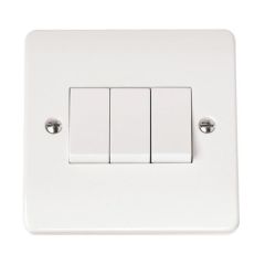 Click Mode CMA013 10AX 3 Gang 2 Way Plate Switch
