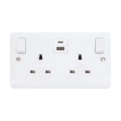 Click Mode CMA786 13A 2 Gang Switched Socket Outlet With Type A & C USB (4.2A) Outlets