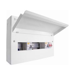 Click CUEB16MSRCD10 Elucian 10 Free Ways Split Load 5+5 Consumer Unit 100A 2x80A 30mA 366x260x116mm Metal White