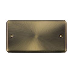Click Deco Plus DPAB061 2 Gang Blank Plate Antique Brass