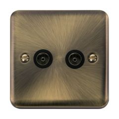 Click Deco Plus DPAB066BK Twin Non-Isolated Coaxial Outlet Antique Brass