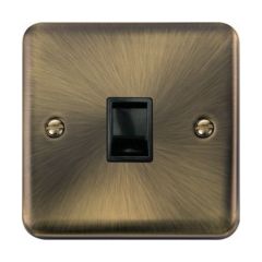 Click Deco Plus DPAB115BK Single RJ11 (Irish/US) Outlet Antique Brass