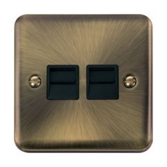 Click Deco Plus DPAB121BK Twin Telephone Outlet (Master) Antique Brass