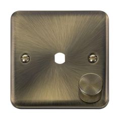 Click Deco Plus DPAB140PL 1 Gang Unfurnished Dimmer Plate & Knob (650W Max) - 1 Aperture Antique Brass