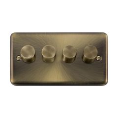 Click Deco Plus DPAB164 4 Gang 2 Way 100W Dimmer Switch Antique Brass