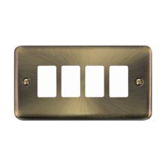 Click Deco Plus DPAB20404 4 Gang GridPro Frontplate Antique Brass