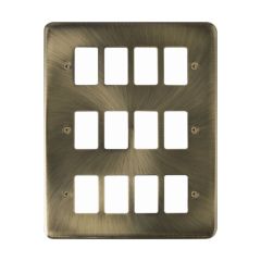 Click Deco Plus DPAB20512 12 Gang GridPro Frontplate Antique Brass