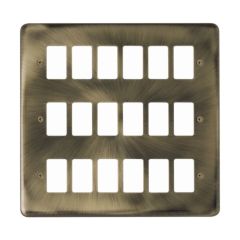 Click Deco Plus DPAB20518 18 Gang GridPro Frontplate Antique Brass