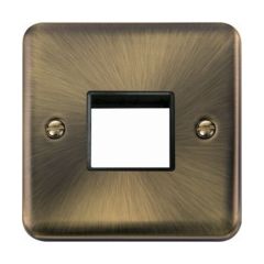Click Deco Plus DPAB402BK 1 Gang MiniGrid Unfurnished Plate - 2 Apertures Antique Brass