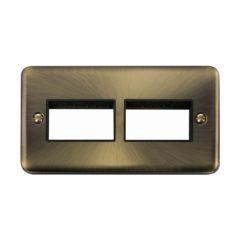 Click Deco Plus DPAB406BK 2 Gang MiniGrid Unfurnished Plate - 2 x 3 Apertures Antique Brass