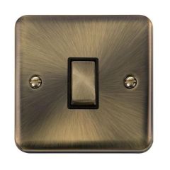 Click Deco Plus DPAB425BK 10AX 1 Gang Intermediate Plate Switch Antique Brass