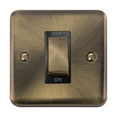 Click Deco Plus DPAB500BK 45A 1 Gang DP Plate Switch Antique Brass