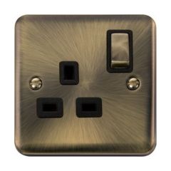 Click Deco Plus DPAB535BK 13A 1 Gang DP Switched Socket Outlet Antique Brass