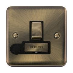 Click Deco Plus DPAB551BK 13A DP Switched FCU With Optional Flex Outlet Antique Brass