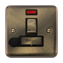 Click Deco Plus DPAB552BK 13A DP Switched FCU With Neon & Optional Flex Outlet Antique Brass