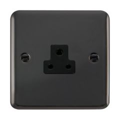 Click Deco Plus DPBN039BK 2A Round Pin Socket Outlet Black Nickel