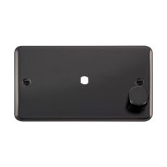 Click Deco Plus DPBN185 1 Gang Unfurnished Dimmer Plate & Knob (1000W Max) - 1 Aperture Black Nickel
