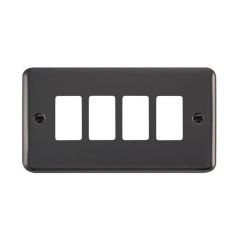 Click Deco Plus DPBN20404 4 Gang GridPro Frontplate Black Nickel